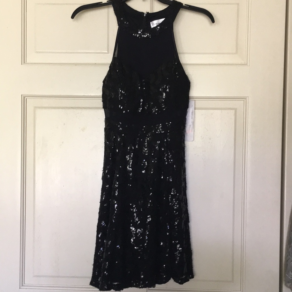 Black sheer dress with sequins